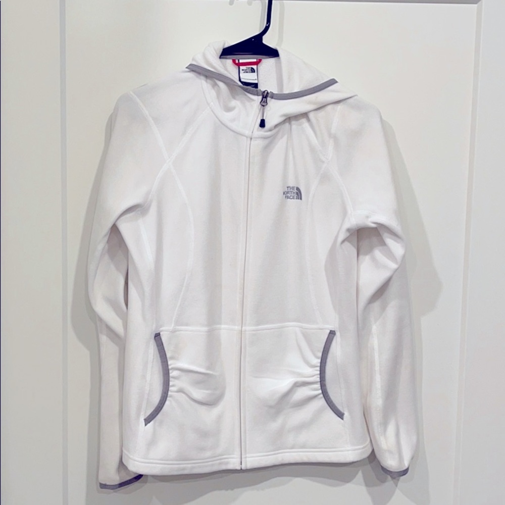 White NorthFace Zip Up Jacket